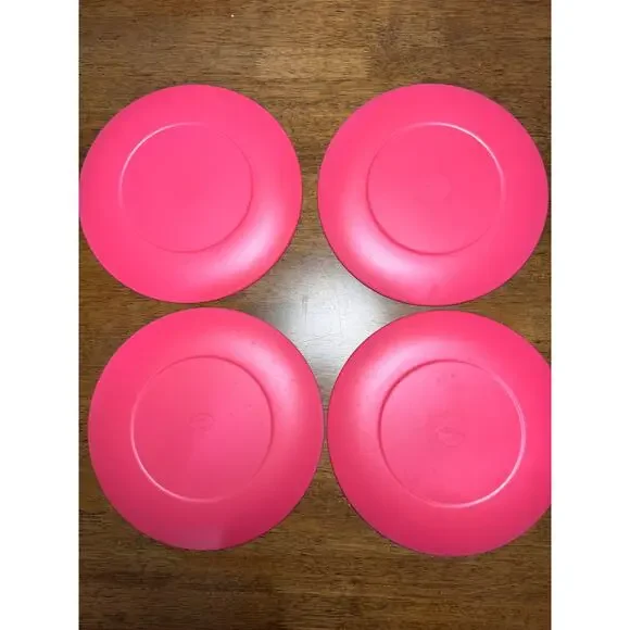 4 Marimekko Hot Pink/White Melamine Dinner Plates, Target Collaboration - Picture 3 of 3